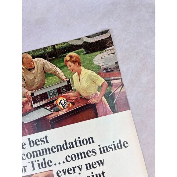 Vintage 1965 Tide Laundry Soap Detergent Print Ad Mod MCM - Picture 4 of 6
